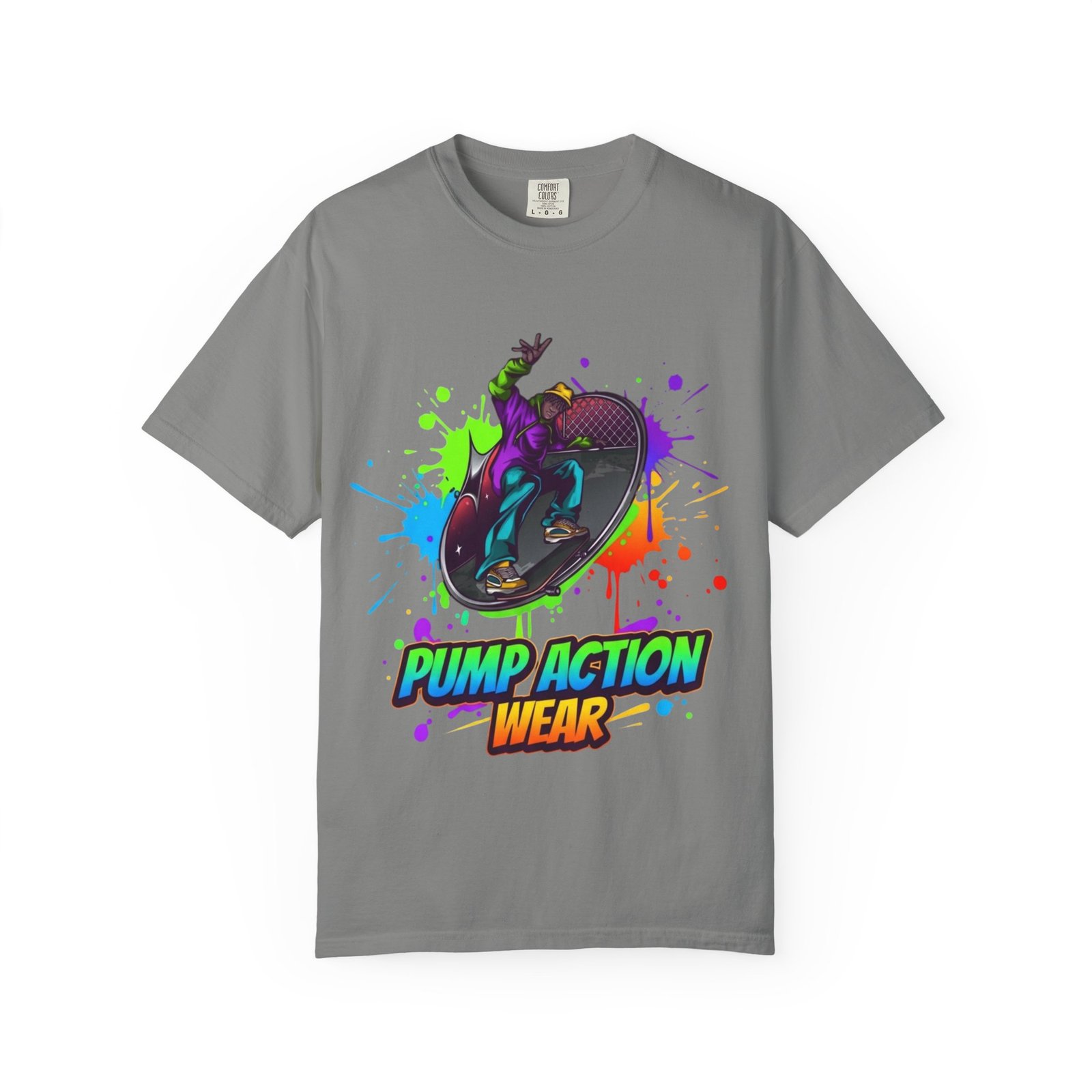 T-Shirt — 'Pump Action Wear' Colorful DJ Turntable Graphic Tee - Image 33