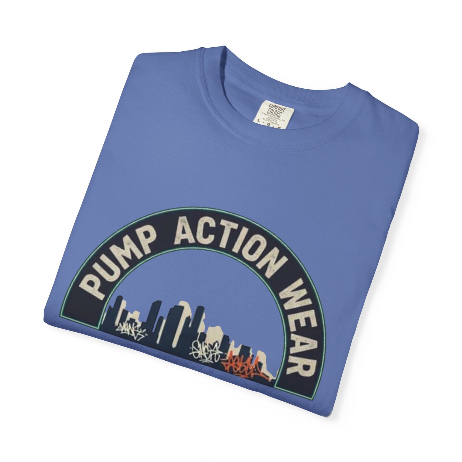 Pump Action Wear Skyline T-Shirt — Urban Retro Graphic Tee - Image 31
