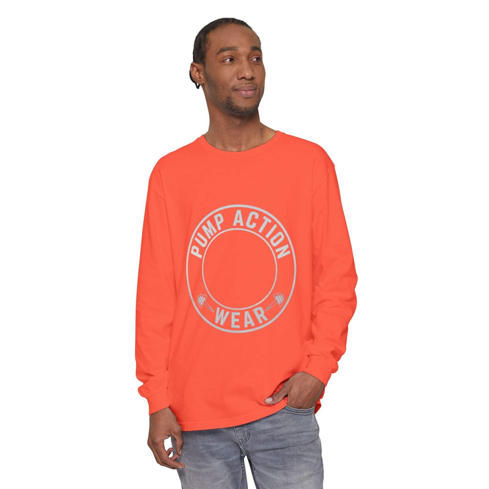 Pump Action Wear Long Sleeve Tee — Minimal Logo Casual Shirt - Image 11