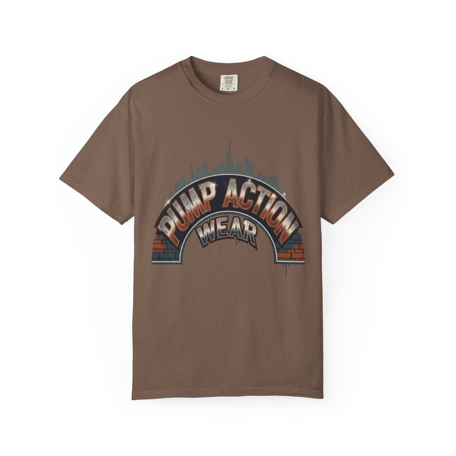 Pump Action Gear T-Shirt — Urban Skyline Retro Graphic Tee - Image 13