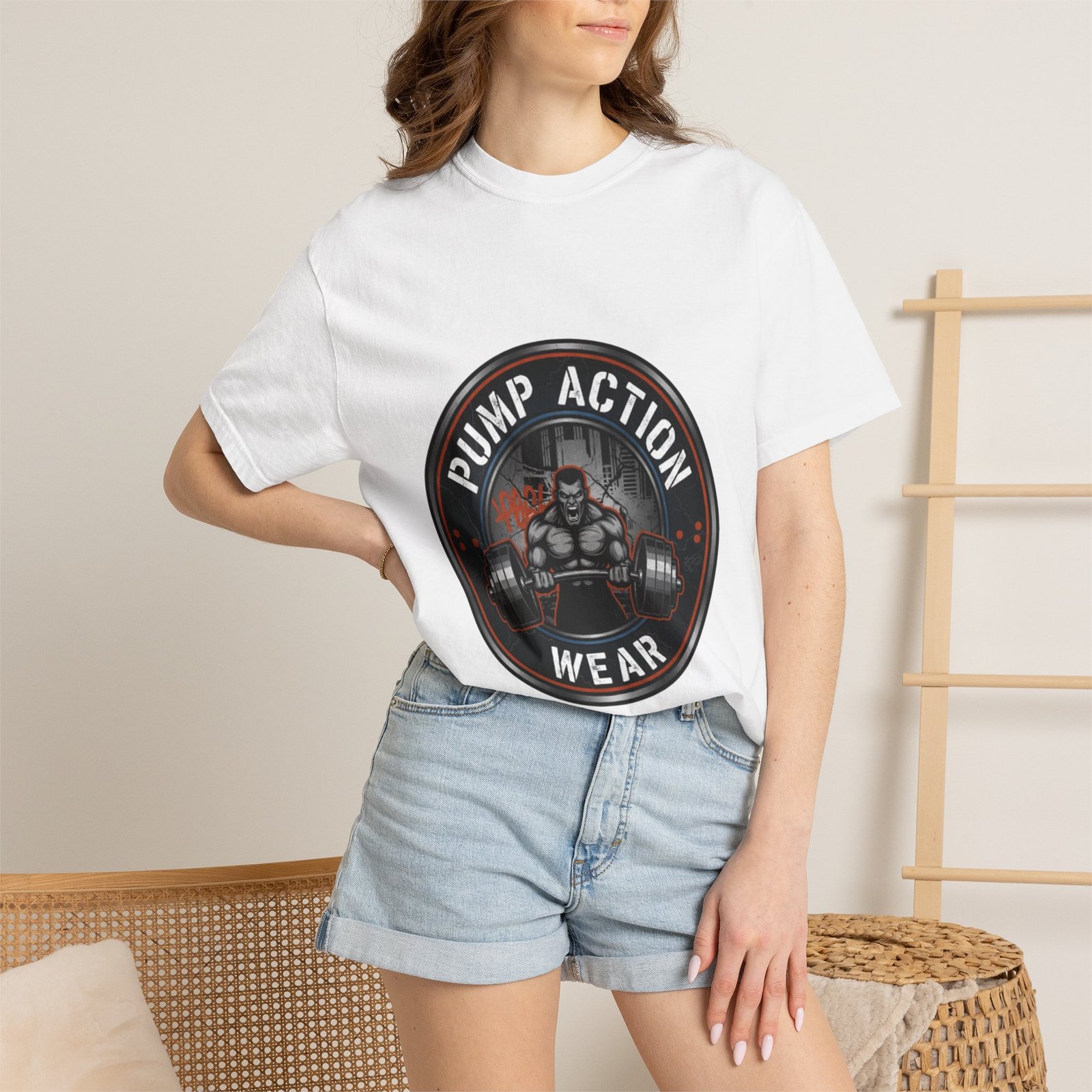 Gym T-Shirt — "Pump Action Wear" Muscle Weightlifting Tee - Image 4