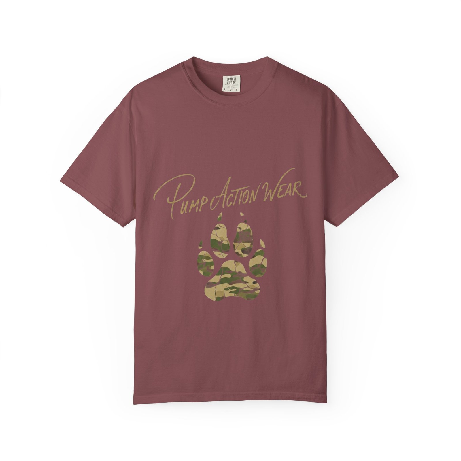 Paw Camo Tee — "Pump Action Wear" Graphic T-Shirt - Image 5