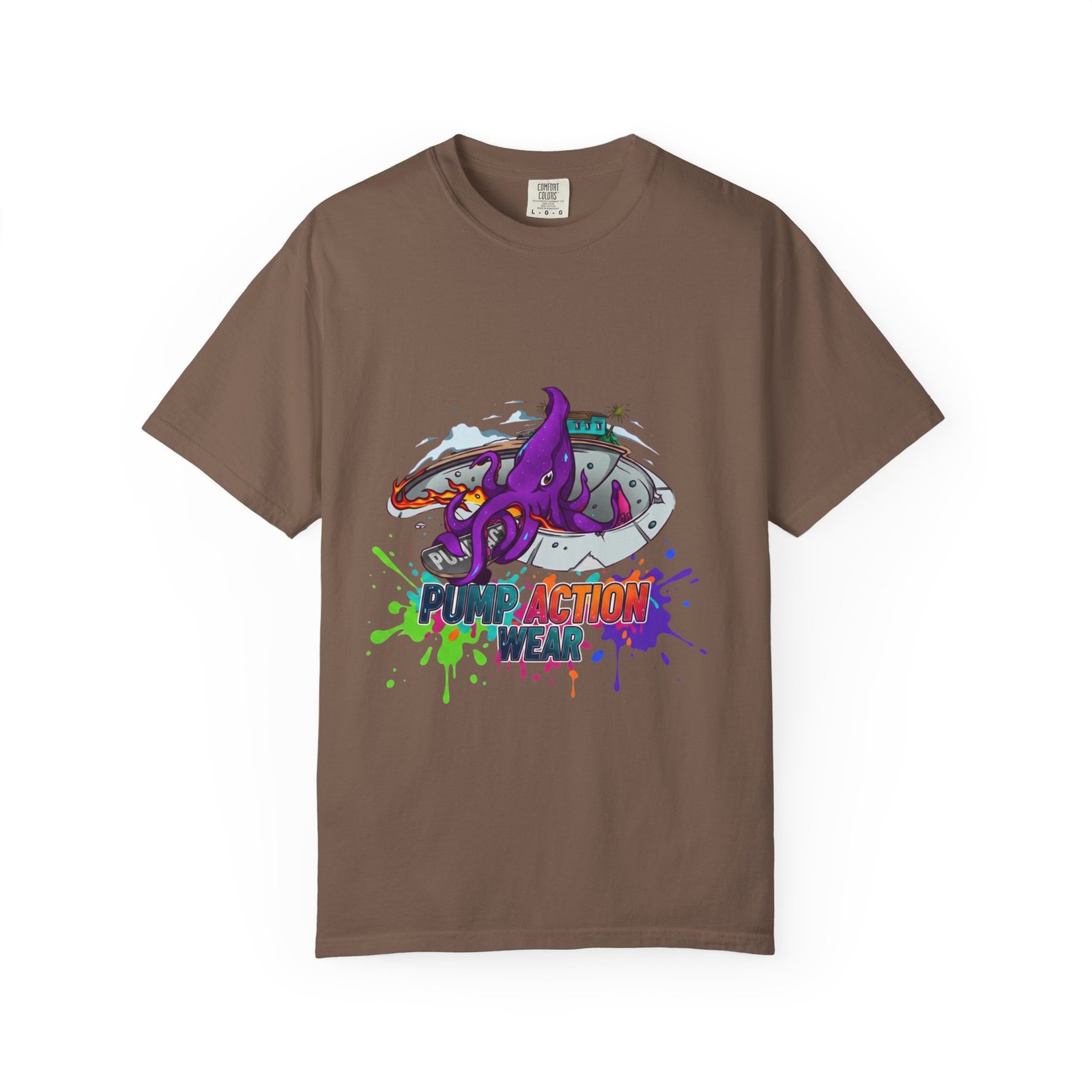 Octopus Paint Splash T-Shirt — "Full Action Wear" Graphic Tee - Image 13