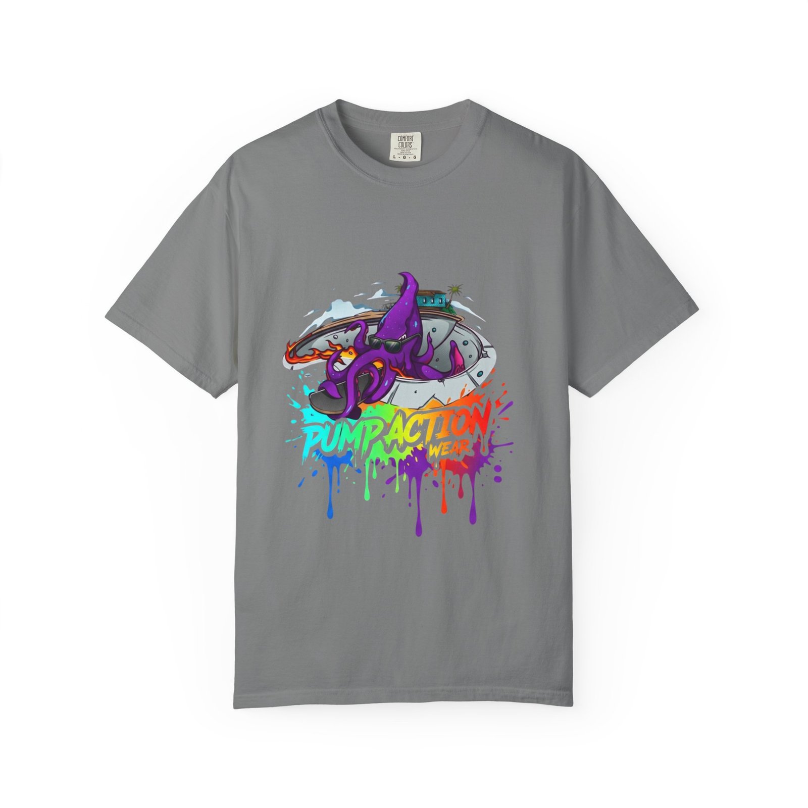 Octopus Graffiti T-Shirt — "Punk Action" Colorful Street Art Tee - Image 21