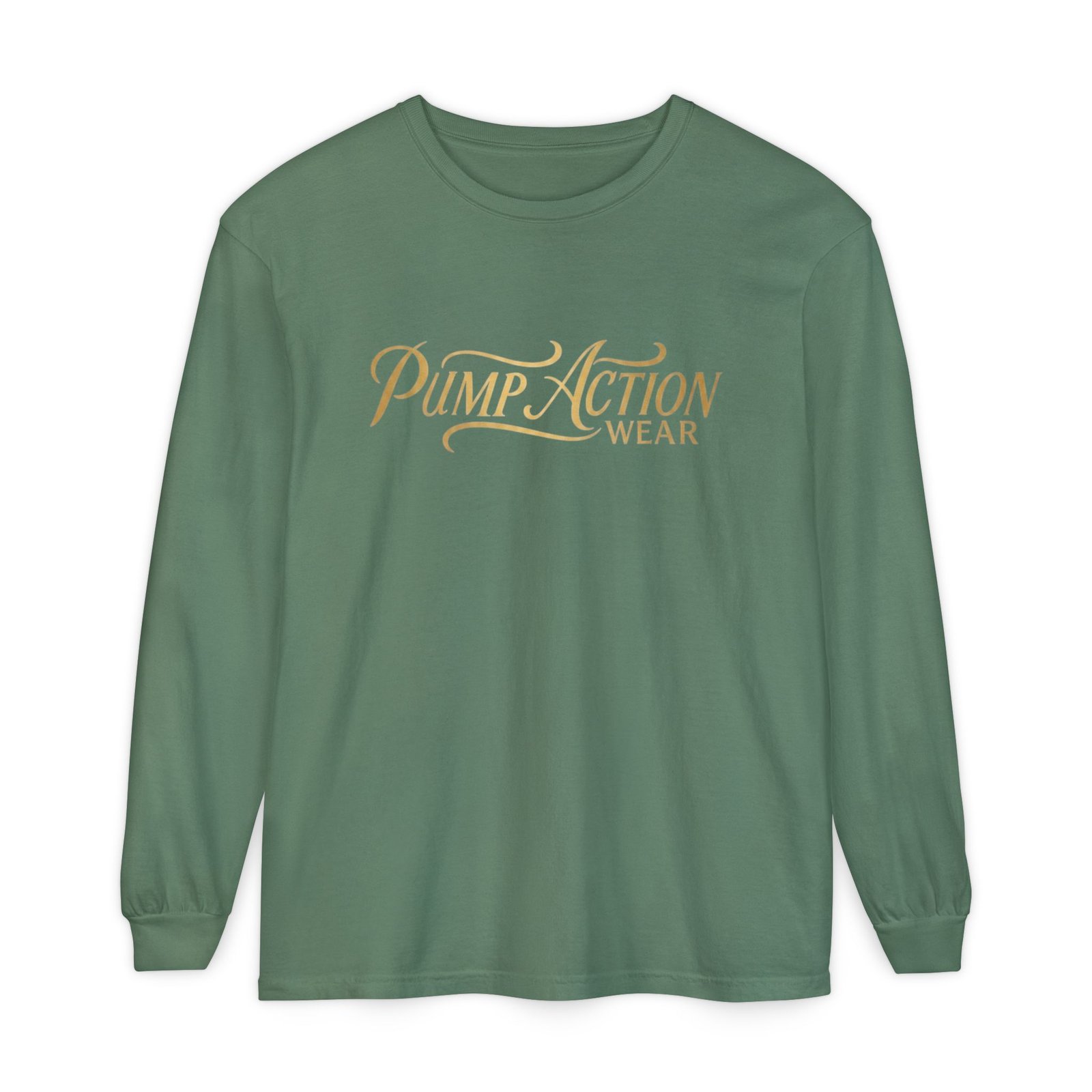 Pump Action Wear Long Sleeve Tee — Script Logo Graphic Shirt - Image 49