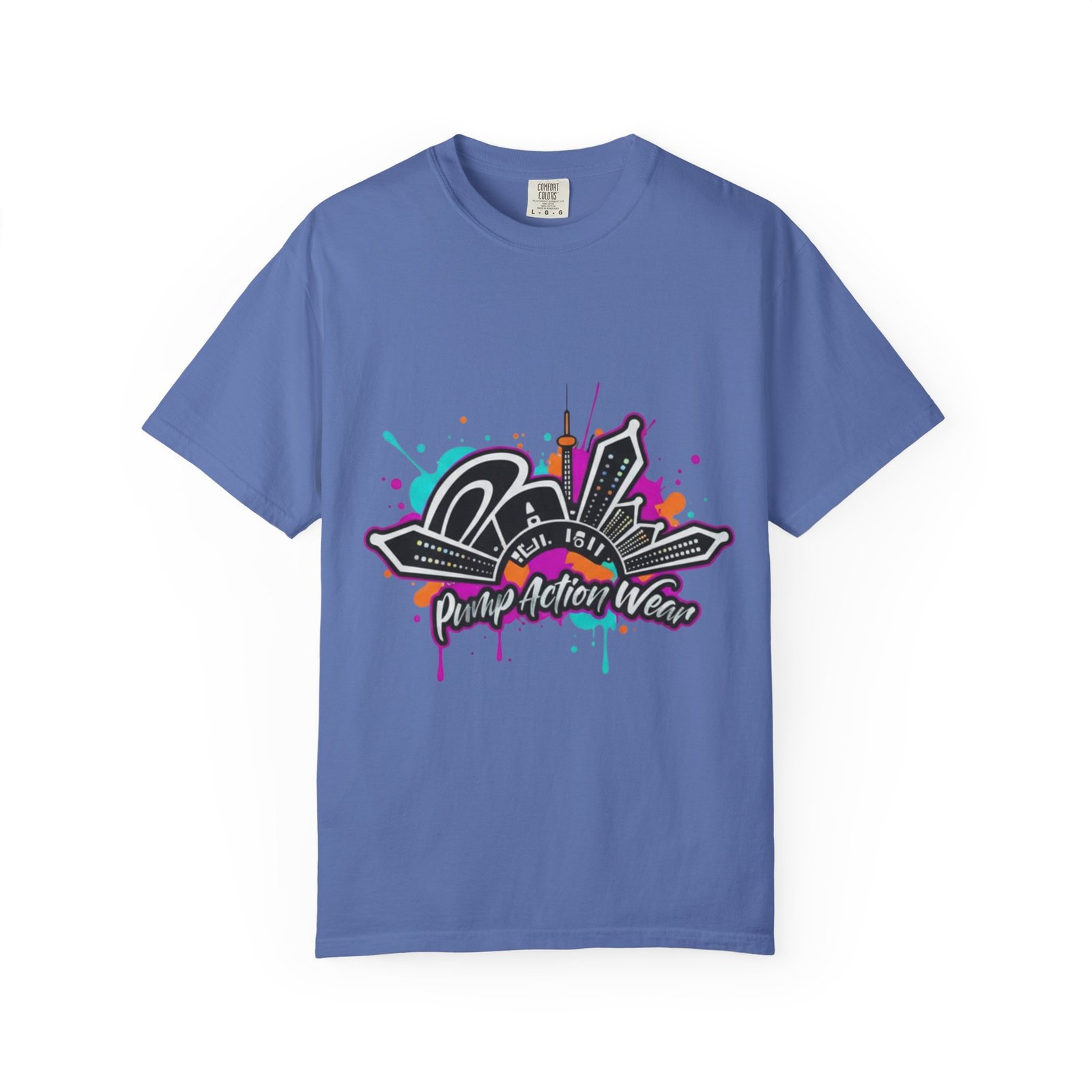 Graffiti Cityscape T-Shirt — Punk Action Wear Graphic Tee - Image 29