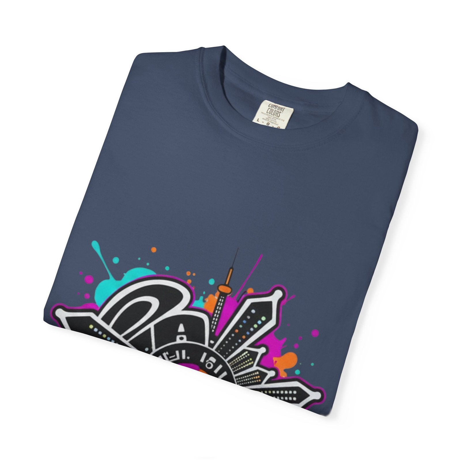 Graffiti Cityscape T-Shirt — Punk Action Wear Graphic Tee - Image 39