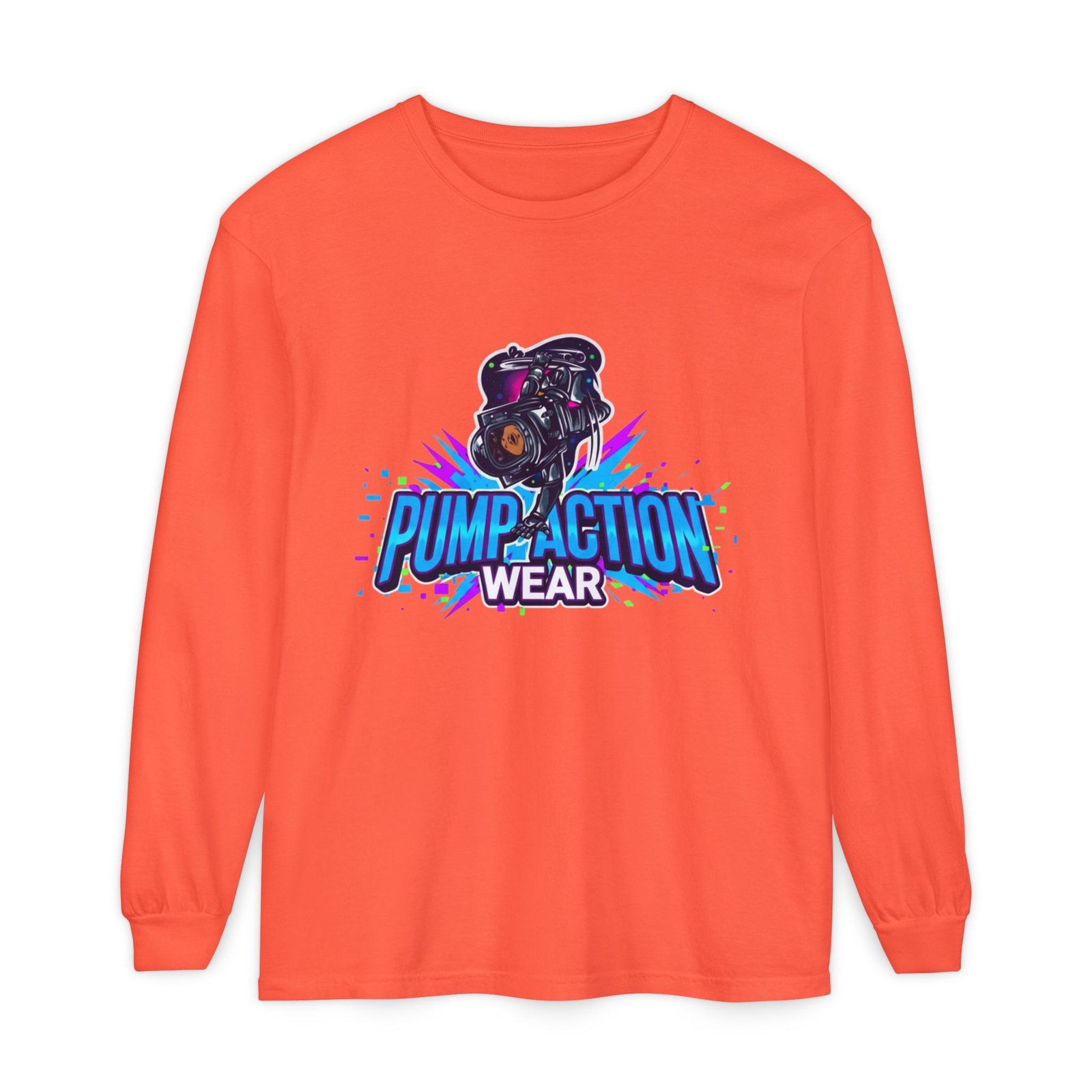 Pump Action Wear Long Sleeve T‑Shirt — Graphic Gun Logo Streetwear - Image 9