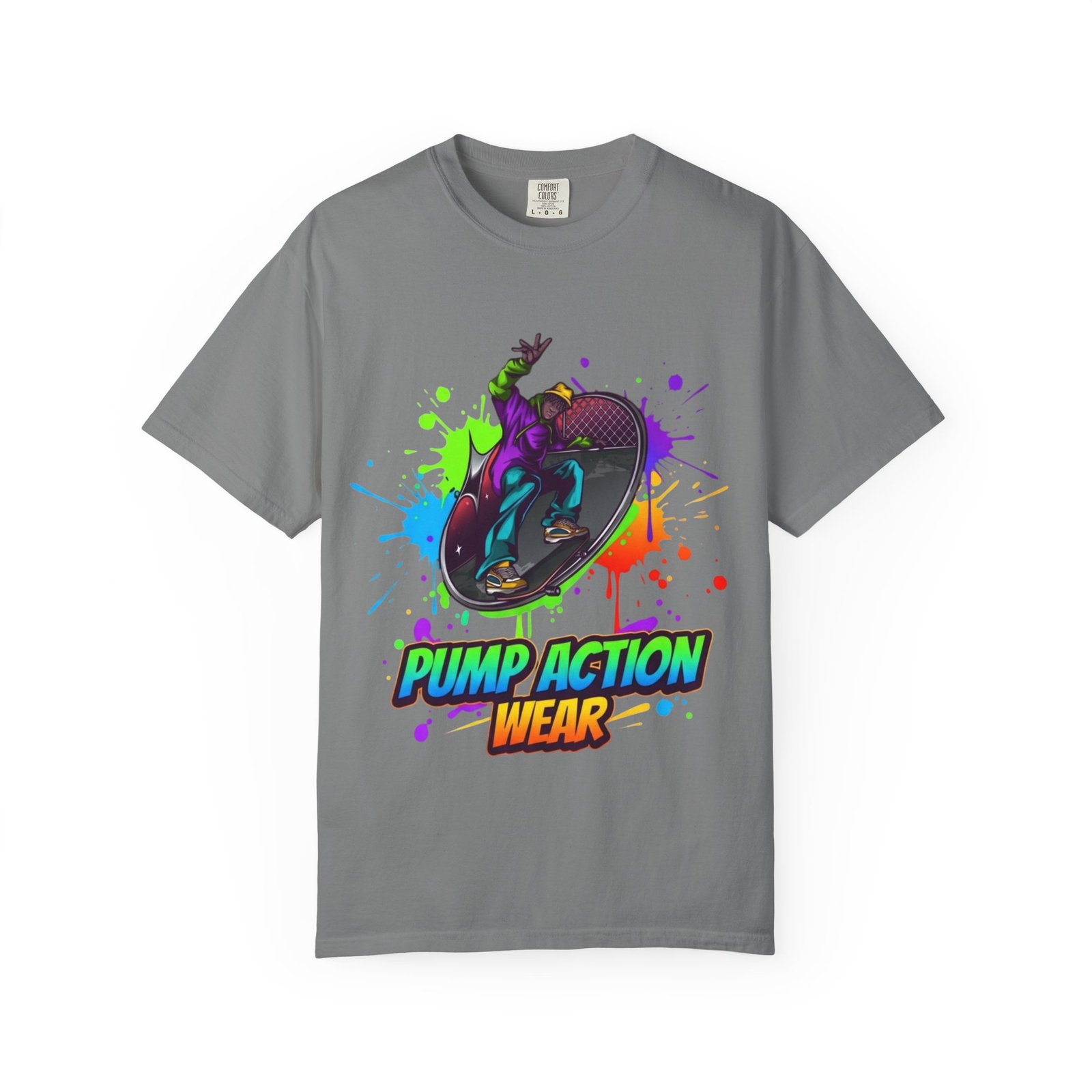 T-Shirt — 'Pump Action Wear' Colorful DJ Turntable Graphic Tee - Image 21