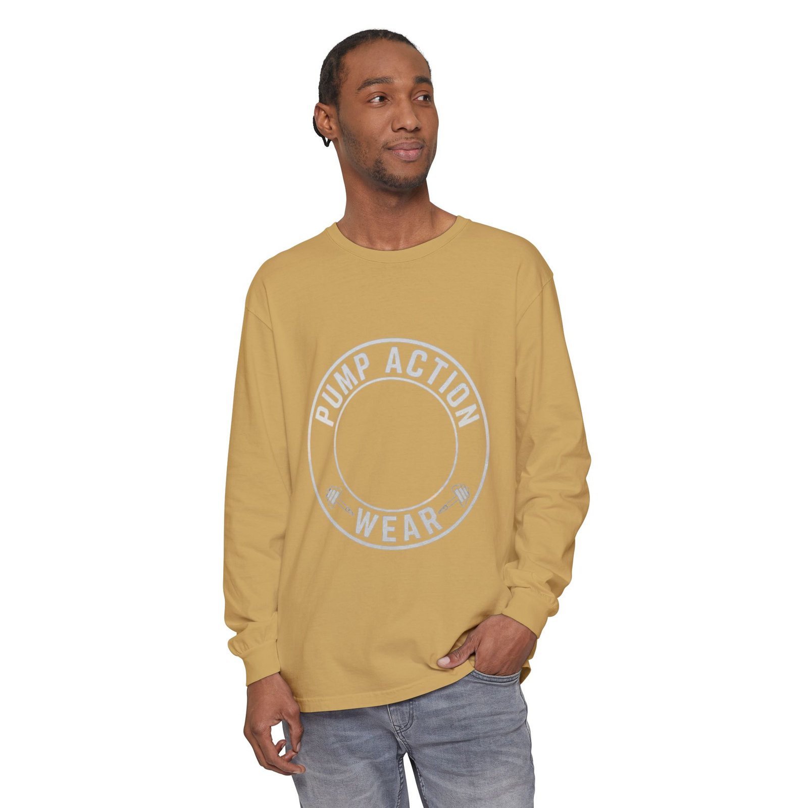 Pump Action Wear Long Sleeve Tee — Minimal Logo Casual Shirt - Image 23