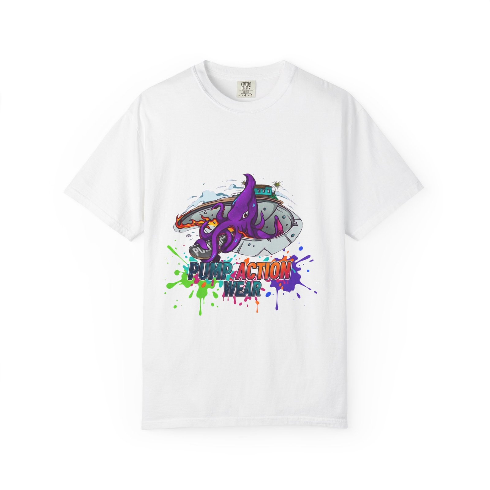 Octopus Paint Splash T-Shirt — "Full Action Wear" Graphic Tee