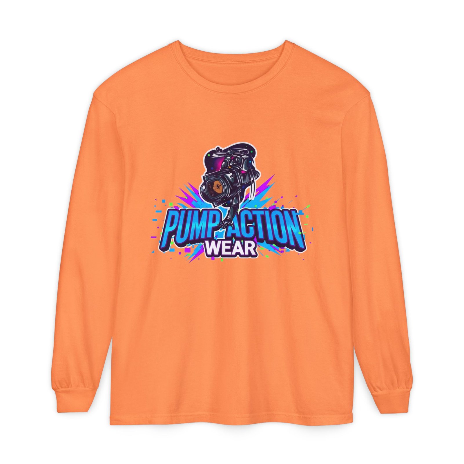 Pump Action Wear Long Sleeve T‑Shirt — Graphic Gun Logo Streetwear - Image 5