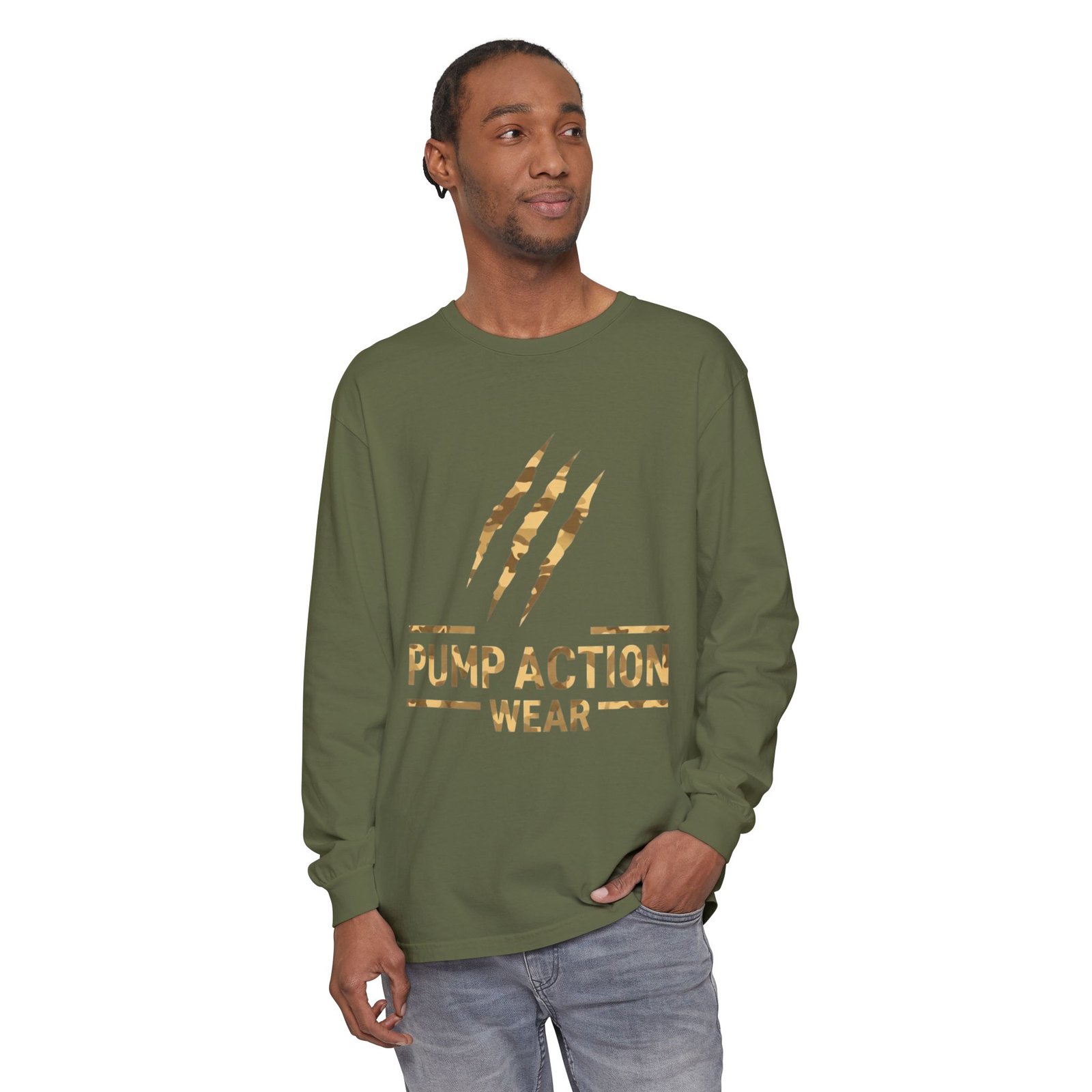 Pump Action Wear Long Sleeve Tee — Gold Claw Logo - Image 47