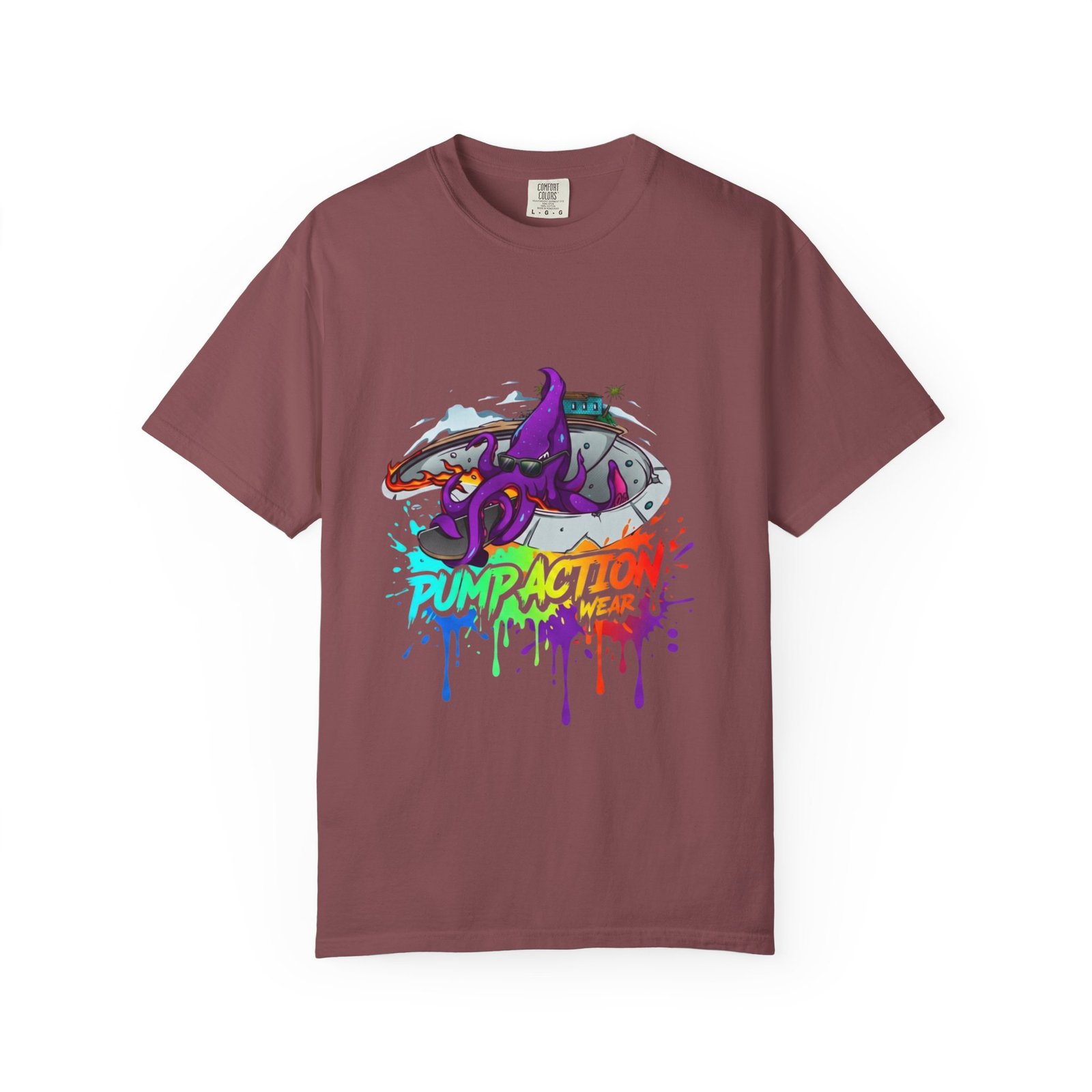 Octopus Graffiti T-Shirt — "Punk Action" Colorful Street Art Tee - Image 5