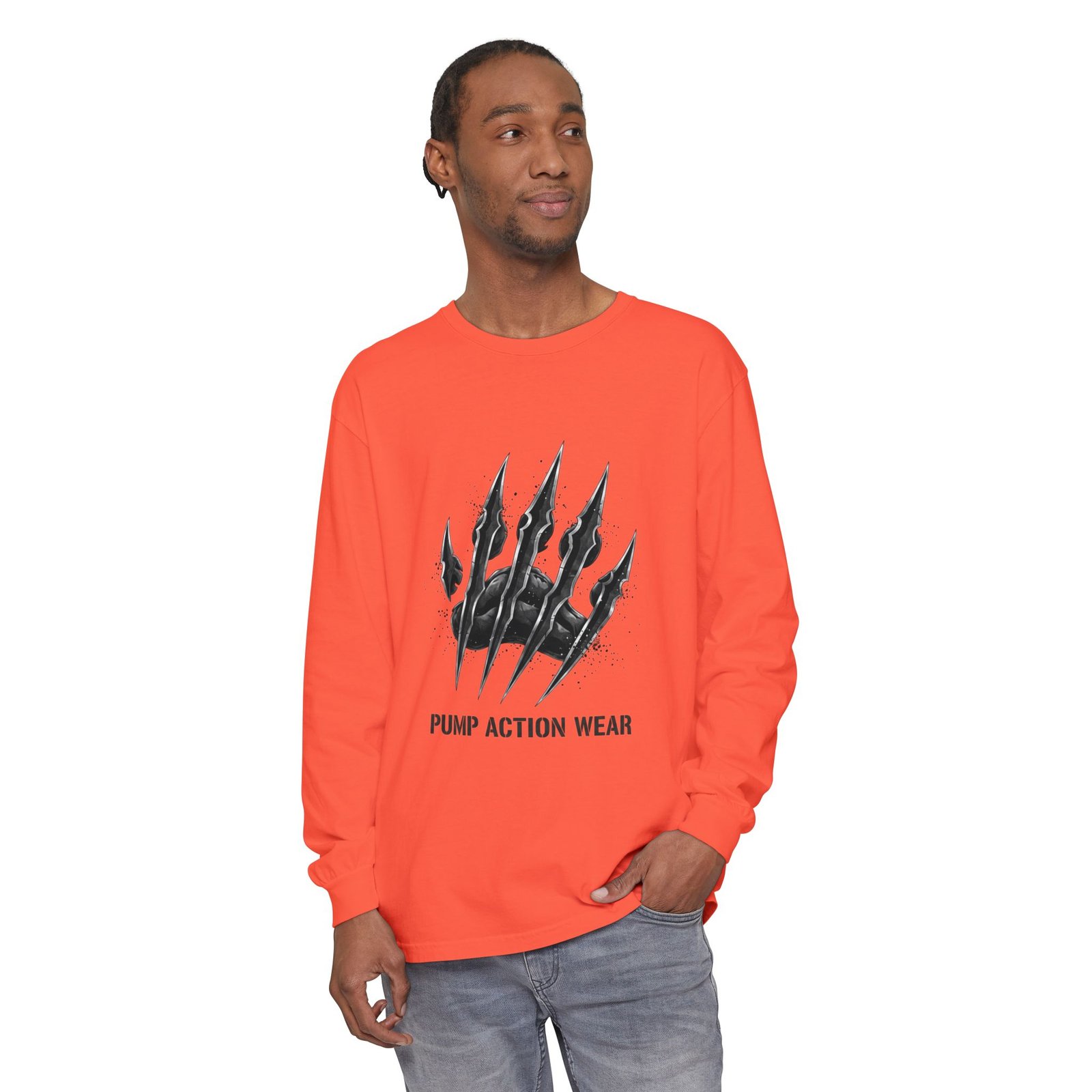 Pump Action Wear Long Sleeve T‑Shirt — Claw Mark Graphic Streetwear - Image 11