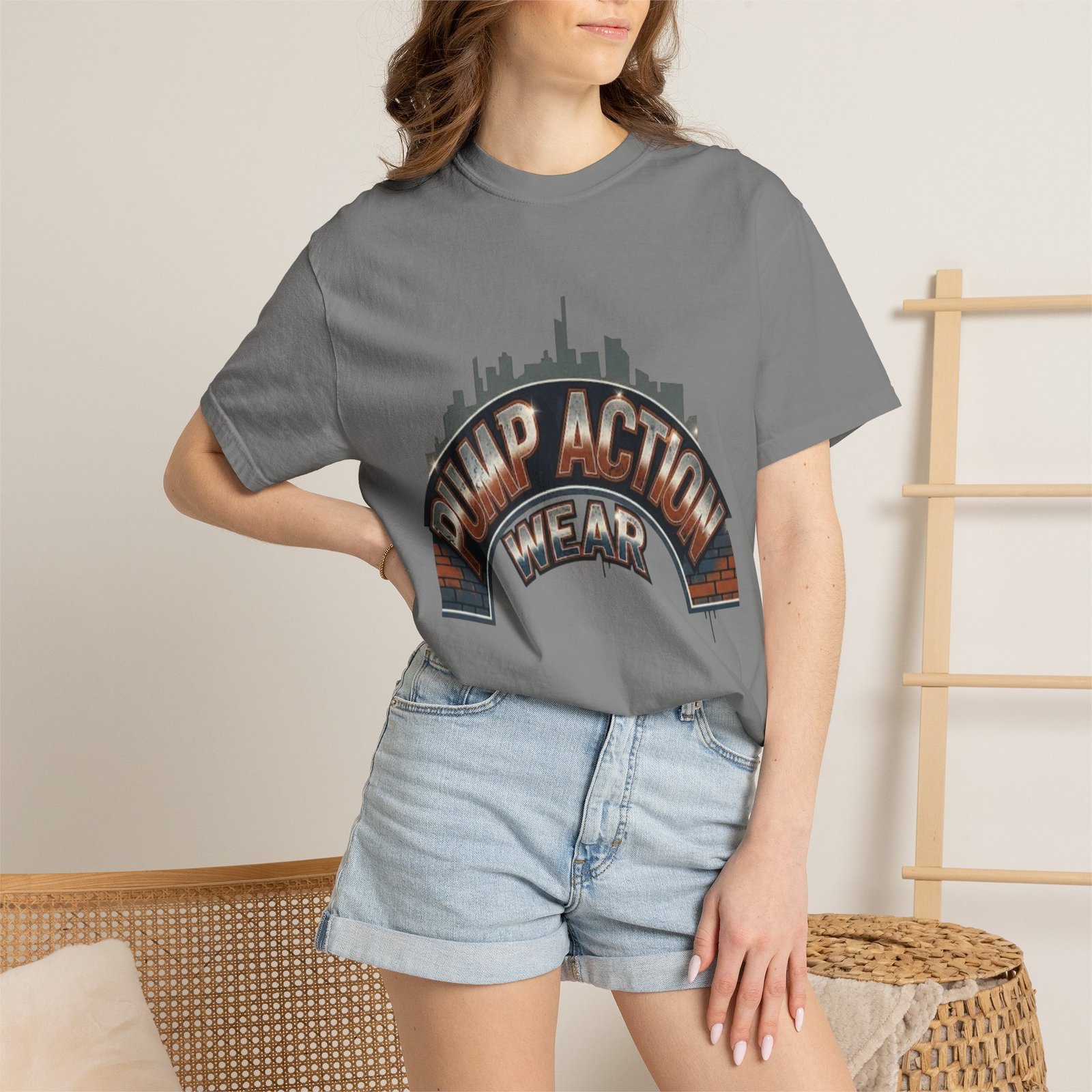 Pump Action Gear T-Shirt — Urban Skyline Retro Graphic Tee - Image 20